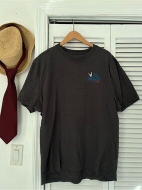 Hollister Charcoal Short Sleeve Tee with Small Blue Chest Logo